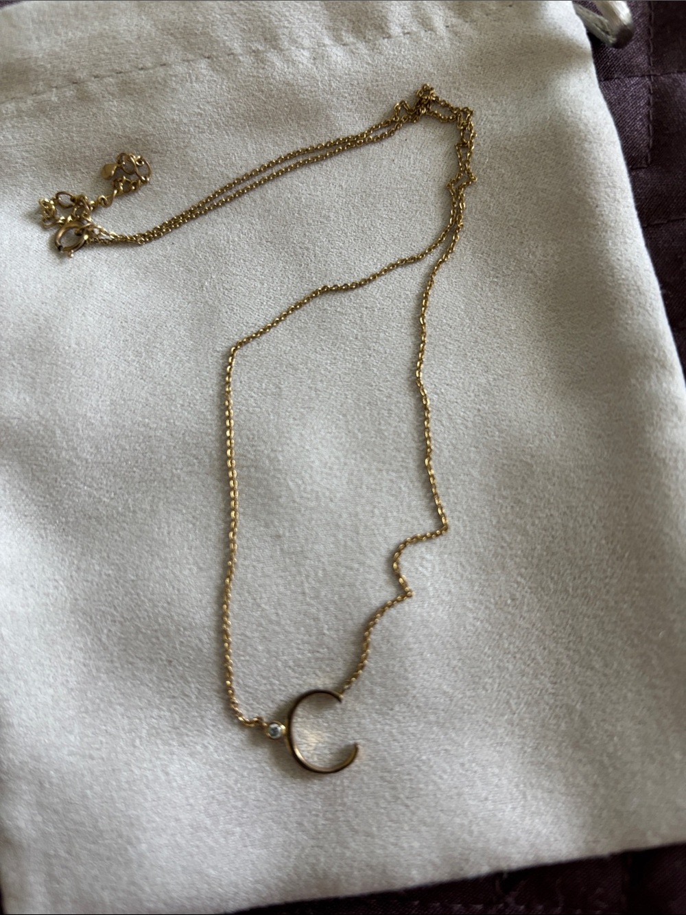 Gold Plated Initial C Necklace - Women's Jewelry